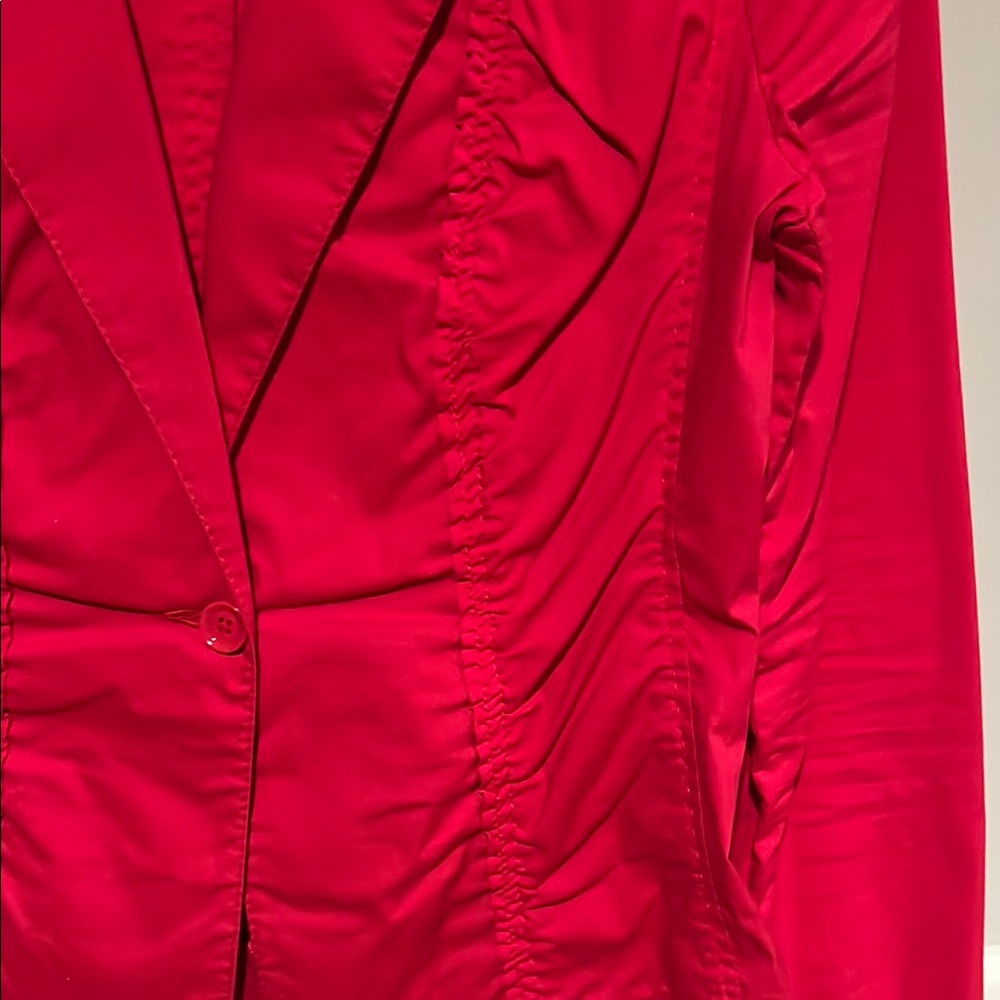 Express Red Ruched Blazer - Picture 2 of 6